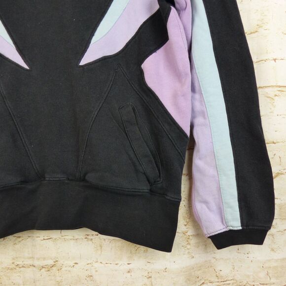 Hypland Sweatshirt Mens S Black Pastel Color Block Panels Pockets Crewneck 90s - Picture 9 of 15